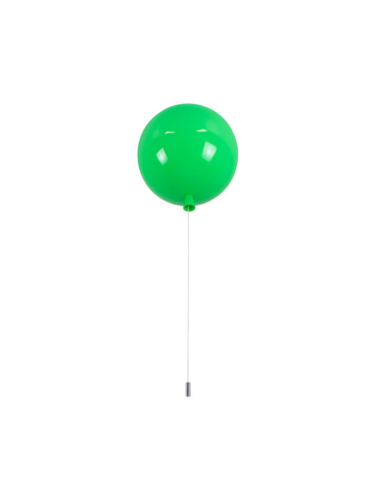 GloboStar Kids Plastic Single Ceiling Light E27 Balloon Green 30x33cm