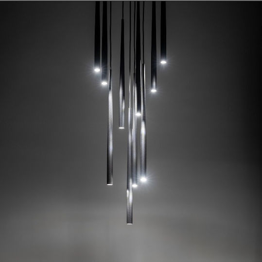 TK Lighting Piano Κρεμαστό Φωτιστικό Καφέ για 10 Λαμπτήρες G9 35x140εκ.