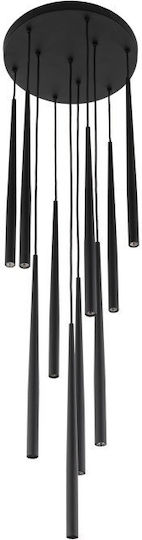 TK Lighting Piano Κρεμαστό Φωτιστικό Καφέ για 10 Λαμπτήρες G9 35x140εκ.