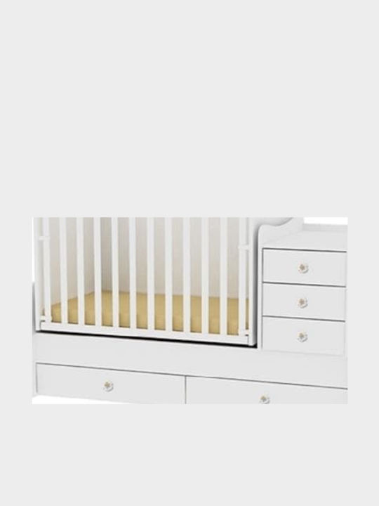 Lorelli Convertible Baby Crib Maxi Plus White for Mattress 62x110cm