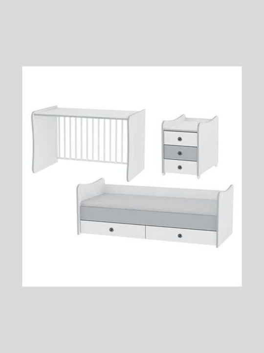 Lorelli Convertible Baby Crib Maxi Plus White for Mattress 62x110cm