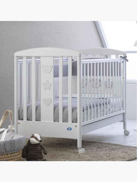Pali Birillo Baby Crib White with Drawers and Wheels
