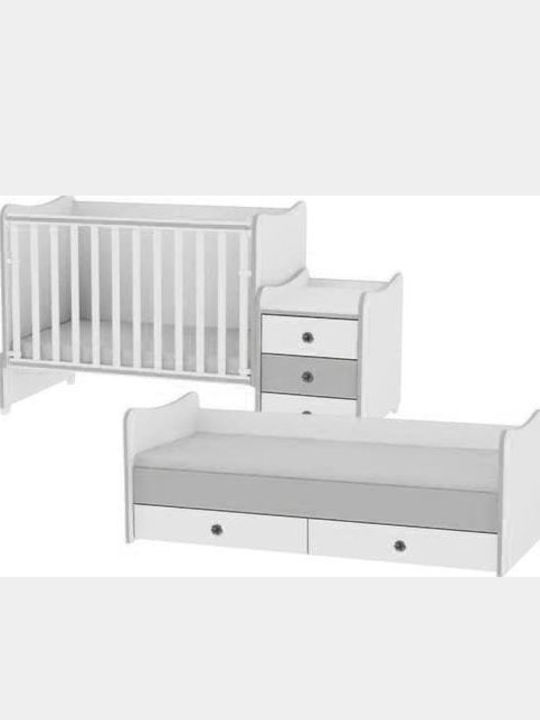 Lorelli Convertible Baby Crib Maxi Plus White for Mattress 62x110cm
