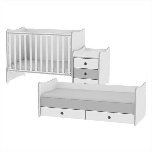 Lorelli Maxi Plus White Crib With Mattress And Drawer