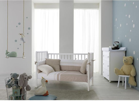 Pali Polymorphic Crib Flippy White With Mattress And Wheels