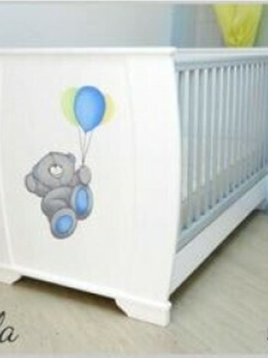 Baby Smile Pătuț Bebeluși Fiorella Alb și gri pentru Saltea 70x140cm