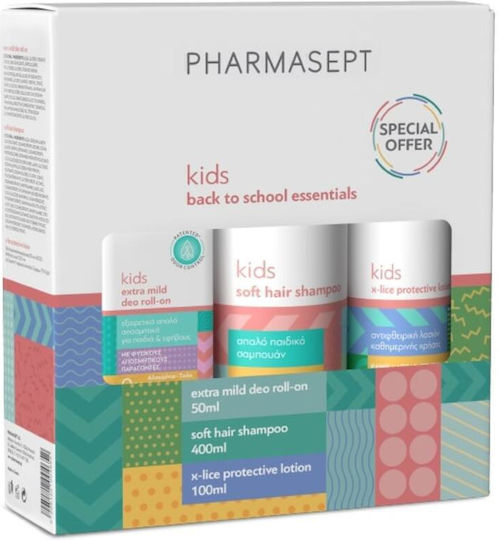 Pharmasept Back to School Pack Σετ Περιποίησης Kids X-Lice Προληπτική Αντιφθειρική Λοσιόν 100ml & Παιδικό Σαμπουάν 400ml & Απαλό Παιδικό & Εφηβικό Αποσμητικό Roll-On 50ml