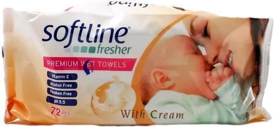 Softline Fresher Premium Babytücher ohne Alkohol & Parabene 72Stk