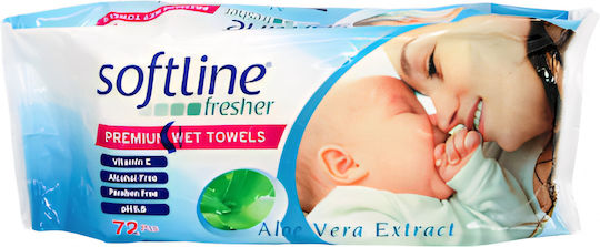Softline Fresher Premium Babytücher ohne Alkohol & Parabene 72Stk