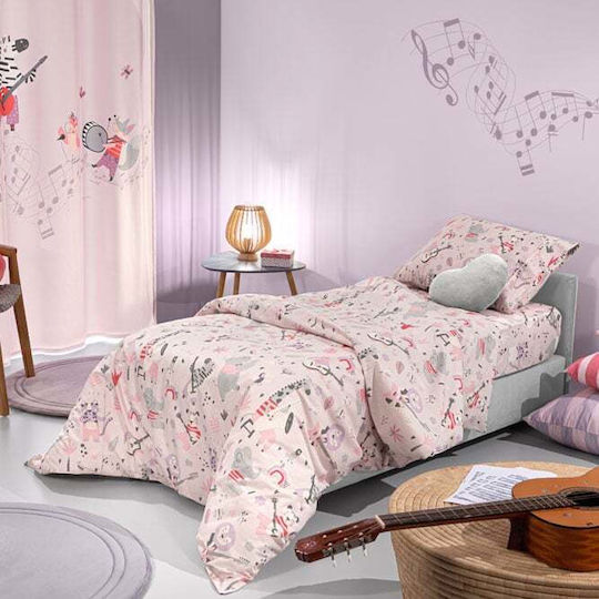 Saint Clair Set Kids Duvet Cover Single with Pillowcase Cotton Lilac 165x225cm