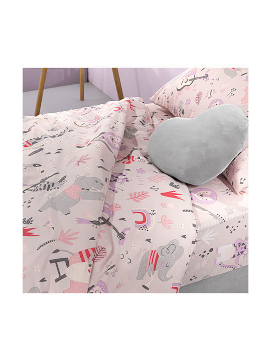 Saint Clair Set Kinderbettbezug Einzel mit Kissenbezug Baumwolle Lilac 165x225cm