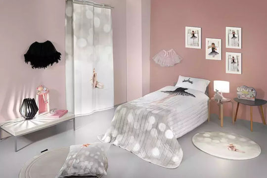 Saint Clair Suede Set Kids Duvet Cover Single with Pillowcase Gray 165x225cm