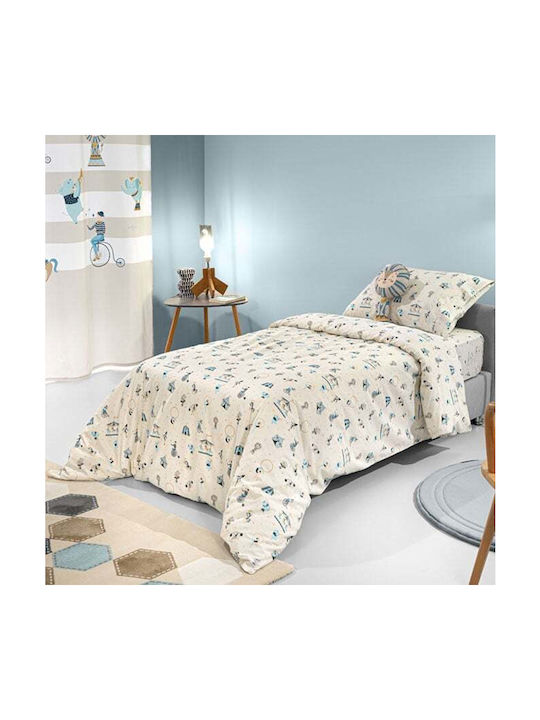 Saint Clair Set Kinderbettbezug Einzel mit Kissenbezug Baumwolle Sky 165x225cm