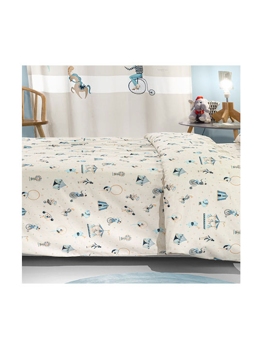 Saint Clair Set Kinderbettbezug Einzel mit Kissenbezug Baumwolle Sky 165x225cm