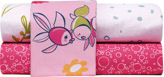 Kentia Pady Set Kids Duvet Cover Single with Pillowcase Cotton Multicolored 165x245cm