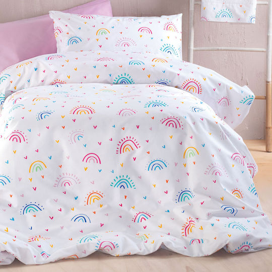 Rythmos Rainbow Комплект Детски Плик за Завивка Единичен с Калъфка Памучен Rainbow 160x250бр