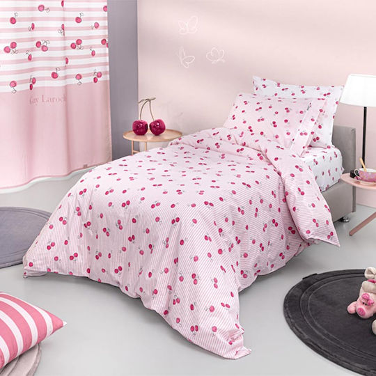Guy Laroche Cherries Детски единичен памучен плик за завивка Cherries 165x225 см
