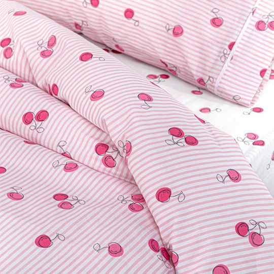 Guy Laroche Cherries Детски единичен памучен плик за завивка Cherries 165x225 см