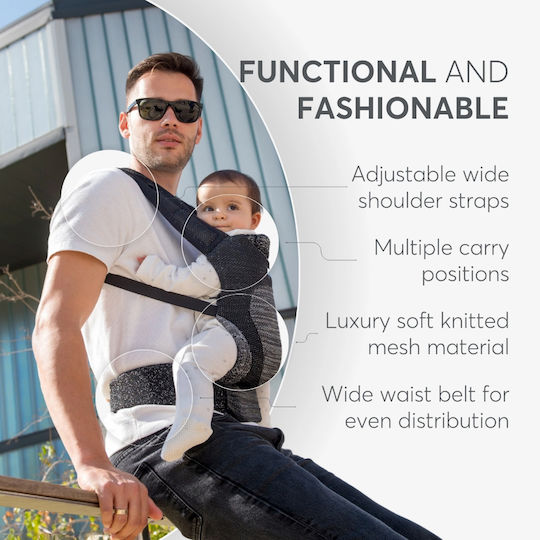 Kikka Boo Klassischer Tragesack Hoody Schwarz mit Maximalgewicht 15kg
