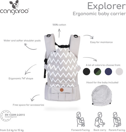 Cangaroo Μάρσιπος Wrap Explorer Dark Green με Μέγιστο Βάρος 15kg