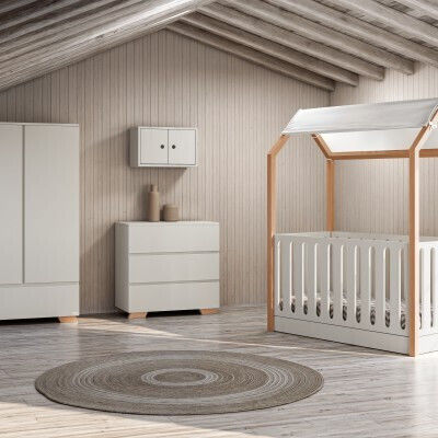 La Maison Ușă dublă Dulap cu 1 Sertar Ecru 101x54x180cm