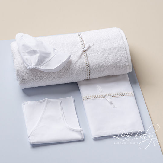 Lina Baby Set Bătături De Botez Albe 2 Bucăți
