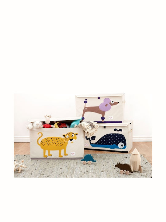 3 Sprouts Children's Folding Storage Box made of Fabric Elephant Gray 61x37x38cm 1pcs