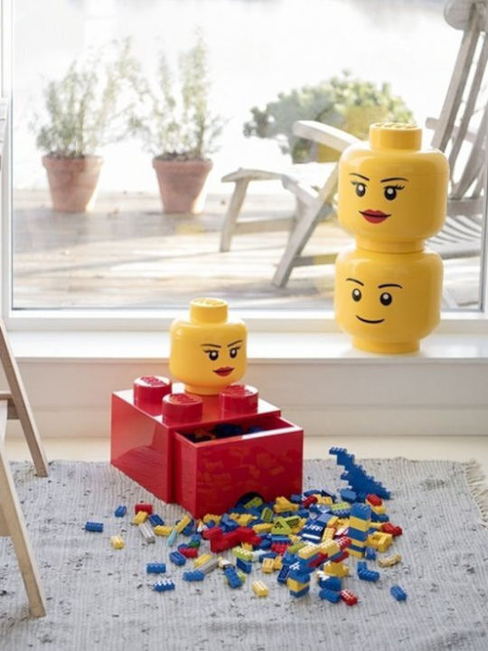 LEGO Children's Storage Box made of Plastic Head Yellow 24x24x27cm 1pcs