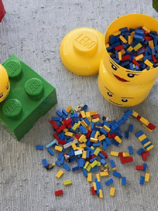 LEGO Children's Storage Box made of Plastic Head Yellow 24x24x27cm 1pcs