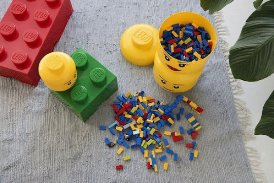 LEGO Children's Storage Box made of Plastic Head Yellow 24x24x27cm 1pcs