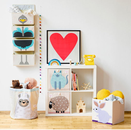 3 Sprouts Children's Storage Basket made of Fabric Lama Light Blue 43x43x45cm 1pcs