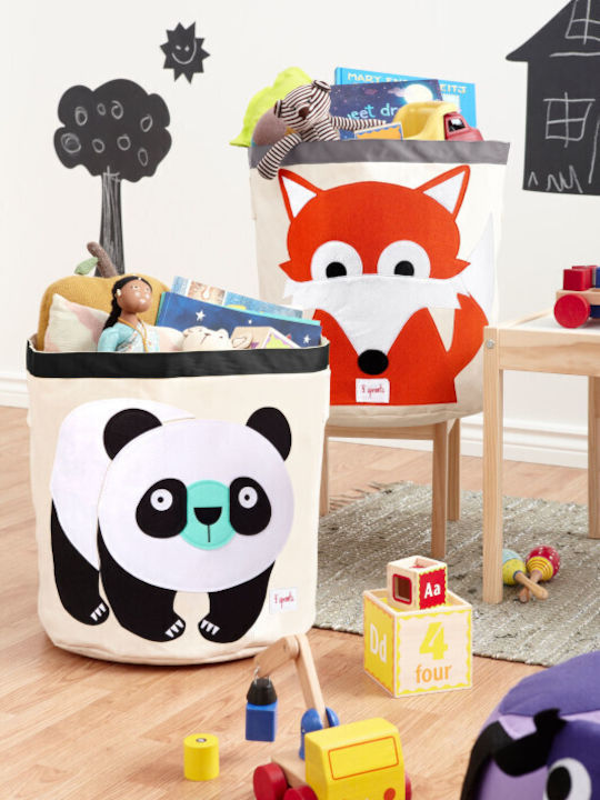 3 Sprouts Children's Storage Basket made of Fabric Fox Red 43x43x45cm 1pcs