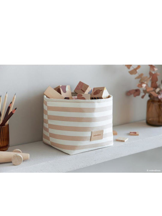 Nobodinoz Kinder Stoff-Aufbewahrungskorb St Germain Django Beiges 18x18x18cm