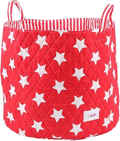 Minene Children's Storage Basket made of Fabric Stars Red 1pcs
