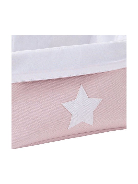 Childhome Children's Storage Basket made of Fabric Canvas Star Pink 32x20x20cm 1pcs