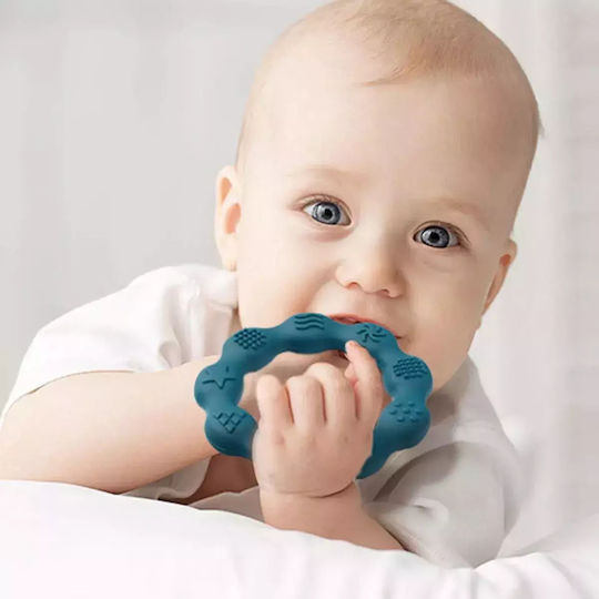 Babyono Be Active Inel Dentar De Silicon Pentru 0 Luni+ Albastru