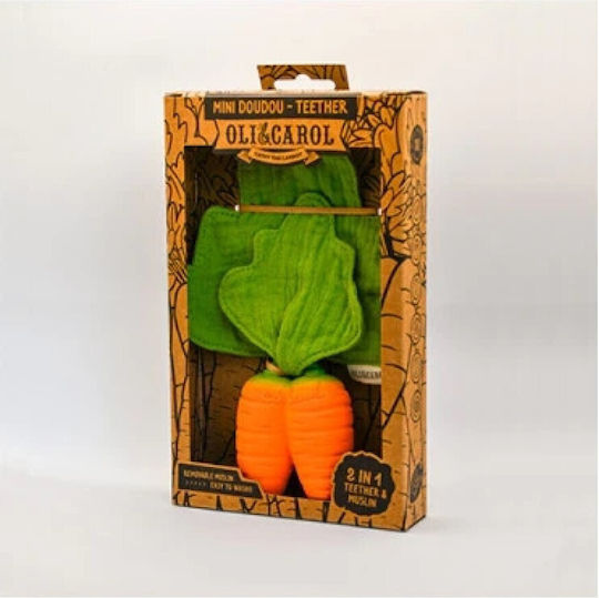 Oli&Carol Cathy The Carrot Teether Ring for Teething made of Rubber for 0 Months+