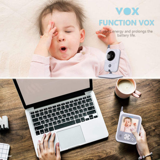 Vb607 Wireless Baby Monitor with Camera & Screen 3.2" , Two-way Communication & Lullabies