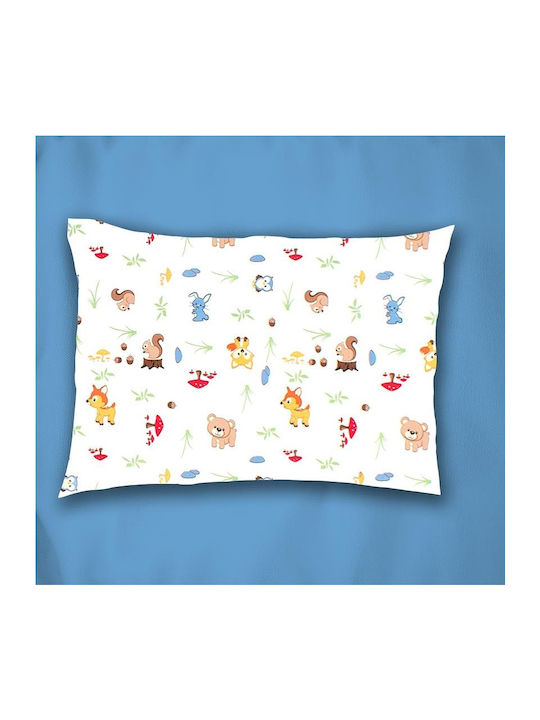 Dimcol Kids Cotton Pillowcase 50x70cm White-sky Blue