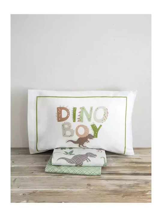 Nima Dino Boy Σετ Παιδικές Μαξιλαροθήκες από 100% Βαμβάκι 52x72εκ. Multi