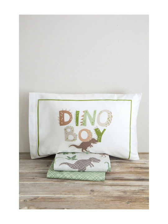 Nima Dino Boy Σετ Παιδικές Μαξιλαροθήκες από 100% Βαμβάκι 52x72εκ. Multi