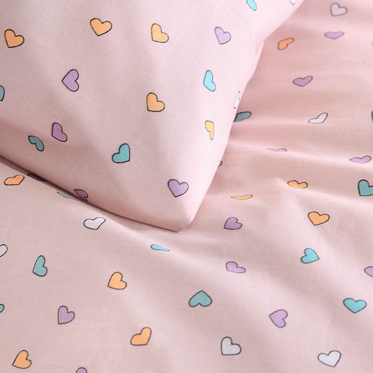 Rythmos Tiny Heart Παιδική Μαξιλαροθήκη από 100% Βαμβάκι 50x70εκ. Somon