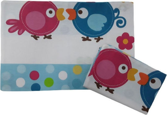 Beboulino Lovely Birds Детски калъфи за възглавници от 100% памук 35x45бр Син