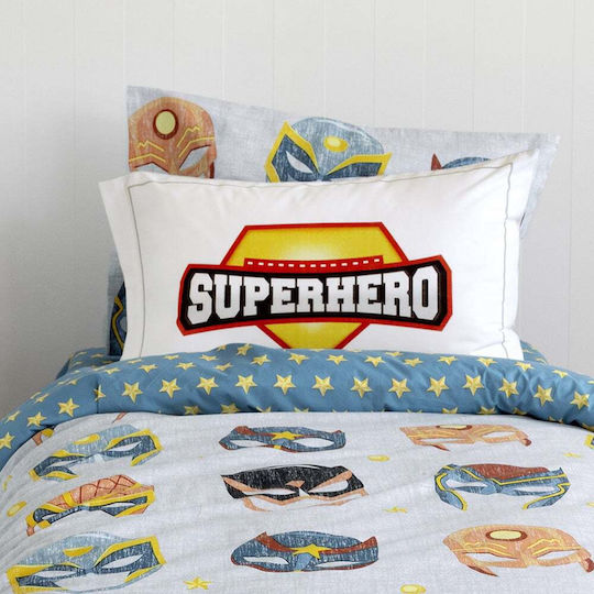 Nima Superheroes Детски калъфи за възглавници от 100% памук 52x52бр Сив