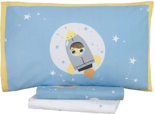 Nima To The Moon Kids Cotton Pillowcase Set 52x72cm Blue