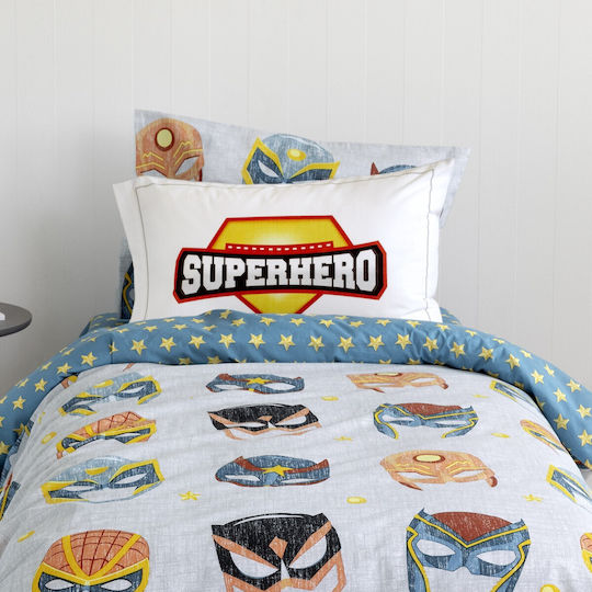 Nima Superheroes Детски калъфи за възглавници от 100% памук 52x52бр Сив