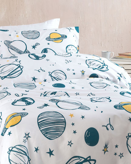 Rythmos Saturn Kids Cotton Pillowcase Set 50x70cm White