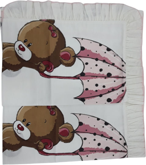 Beboulino Teddy Flowers Детски калъфи за възглавници от 100% памук 28x43бр White 703-1870-2843