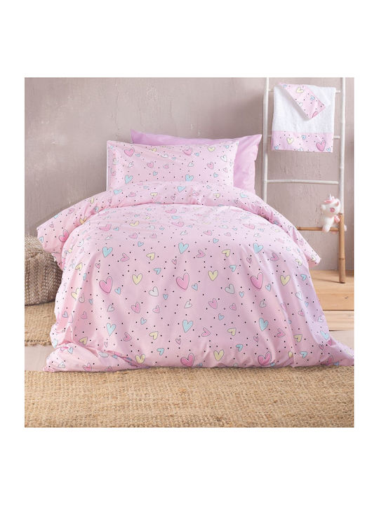 Rythmos Kids Cotton Pillowcase Set 50x70cm Pop Hearts