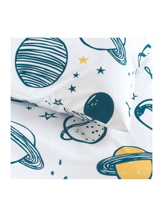 Rythmos Saturn Σετ Παιδικές Μαξιλαροθήκες από 100% Βαμβάκι 50x70εκ. Λευκό